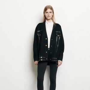 Cardigan trimmed with studs